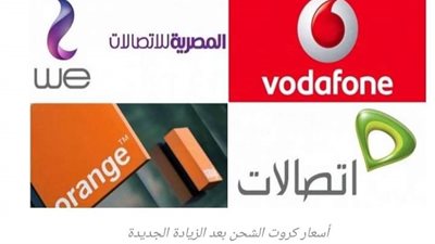 اسعار كروت الشحن الجديده 